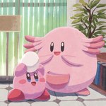 1:1 2022 :d alien ambiguous_gender ara_love_kirby bald black_eyes blinds blue_eyes book bookshelf chansey crossover detailed duo earless egg featureless_crotch feet furniture generation_1_pokemon glistening glistening_eyes happy holding_egg holding_object inside kirby kirby_(series) lamp leaf looking_down looking_up multicolored_body multicolored_skin nintendo noseless not_furry nude o_o open_mouth pink_tongue plant pokemon pokemon_(species) pouch_(anatomy) raised_arm red_body red_skin rosy_cheeks round_body round_eyes shadow size_difference smile sphere_creature standing tile tongue two_tone_body two_tone_skin waddling_head wide_eyed window