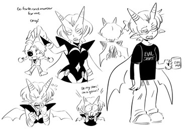 2_horns ambiguous_gender bottomwear breasts chibi clothing container cup female footwear hair horn horn_jewelry horn_ring jewelry mug navel not_furry pants ring_(jewelry) shoes slippers suit sweatpants toony wings kianamai pretty_pretty_please_i_don't_want_to_be_a_magical_girl eclipse_(idwtbamg) lady_devoid horned_humanoid human humanoid mammal absurd_res hi_res sketch