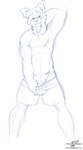 anthro front_view hand_behind_head hand_on_pants male solo wolfblade tom_collins border_collie canid canine canis collie domestic_dog herding_dog mammal pastoral_dog sheepdog sketch