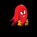 angry clothing gloves handwear not_furry solo pembrokewkorgi bandai_namco pac-man_(series) blinky_(pac-man) ghost spirit 1:1 absurd_res alpha_channel hi_res