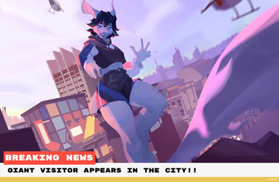 aircraft anthro black_hair blouse breaking_news city city_background clothed clothing comfy eyeliner femboy hair helicopter highlights_(coloring) larger_male long_tail macro makeup male size_difference skimpy smile solo tail text thick_thighs topwear trunks_briefs vehicle white_highlights nandoart mythology jaro alien dragon mythological_creature mythological_scalie scalie english_text hi_res