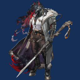 5_fingers anthro arm_scar belt_buckle black_body black_fur black_hair boots bottomwear bracelet braided_hair buckle calm chest_window clothed clothed_anthro clothed_male clothing collared_shirt container denim denim_bottomwear denim_clothing dipstick_tail dress_shirt ear_piercing fingers flowing_hair flowing_mane footwear fully_clothed fully_clothed_anthro fully_clothed_male fur fur_coat hair holding_melee_weapon holding_object holding_polearm holding_spear holding_weapon hooves jeans jewelry knife long_hair looking_at_viewer male markings melee_weapon multicolored_hair muscular muscular_male necklace pants piercing polearm pose red_eyes red_hair scar shirt shoes simple_background solo spear spoiler standing straps tail tail_markings tank_top topwear transparent_background two_tone_hair weapon unknown_artist arknights hypergryph studio_montagne andenate_maryam equid equine horse kuranta_(arknights) mammal 2025 alpha_channel detailed digital_drawing_(artwork) digital_media_(artwork) full-length_portrait official_art portrait shaded