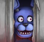 anthro black_nose long_ears machine male nightmare_fuel open_mouth parody purple_body purple_eyes purple_inner_ear rape_face ribbons solo teeth sketchingsands five_nights_at_freddy's here's_johnny_(meme) scottgames stephen_king_(copyright) the_shining bonnie_(fnaf) jack_torrance animatronic lagomorph leporid mammal rabbit robot 2015 crossover headshot_portrait meme portrait unavailable_at_source