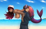 2014 beach big_breasts breasts brown_hair cephalopod clothed clothing cloud dark_skin female green_eyes hair hat human littlenapoleon long_hair looking_back male mammal mermaid nipples nude octopus one_eye_closed open_mouth outside purple_skin red_hair sea seaside short_hair sky water
Rating: Questionable
Score: 6
User: Fur_in_the_dark
Date: April 16, 2014