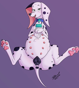 abdominal_bulge animal_genitalia animal_vulva anus bedroom_eyes big_butt bodily_fluids butt canine_genitalia canine_vulva collar collar_only eyelashes fangs female female_feral feral genital_fluids genitals lidded_eyes looking_at_viewer lying narrowed_eyes nipples nude on_back open_mouth pawpads paws pregnant presenting presenting_vulva seductive solo spread_legs spreading teeth thick_thighs toony vaginal_fluids vulva reminic 101_dalmatian_street 101_dalmatians disney delilah_(101_dalmatians) canid canine canis dalmatian domestic_dog mammal absurd_res hi_res