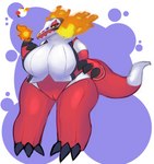 anthro big_breasts black_sclera breasts female genitals huge_breasts nude pussy solo artesjsc nintendo pokemon generation_9_pokemon lizard pokemon_(species) reptile scalie skeledirge absurd_res hi_res