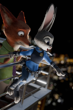 anthro armor belt blue_eyes body_armor brown_eyes buckteeth city cityscape clothed clothing duo female fur grey_body grey_fur knee_pads long_ears looking_down male necktie night orange_body orange_fur outside police police_uniform rooftop shirt teeth topwear uniform utility_belt fever-dreamer dopyteskat_(modeler) disney zootopia judy_hopps nick_wilde canid canine european_rabbit fox lagomorph leporid mammal oryctolagus rabbit red_fox true_fox 2:3 3d_(artwork) absurd_res digital_media_(artwork) hi_res
