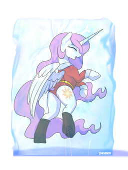 christmas_clothing clothing female feral frozen happy holidays horn ice ponification solo wings young young_female user001 christmas friendship_is_magic hasbro mariah_carey my_little_pony mythology princess_celestia_(mlp) equid equine mammal mythological_creature mythological_equine winged_unicorn 3:4 hi_res meme