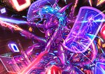 cybernetics female gameplay_mechanics goo_drip machine melting purple_body rhythm_game virtual_reality carnival_(artist) audica audioshield beat_saber mythology queen_vinyl_da.i'gyu-kazotetsu dragon goo_creature goo_dragon mythological_creature mythological_scalie scalie hi_res gynomorph_(lore)