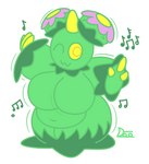 :3 belly big_breasts breasts dancing featureless_breasts female green_body huge_breasts huge_thighs looking_at_viewer musical_note musical_symbol one_eye_closed overweight owo plant pokemorph raised_arms short_stack slightly_chubby solo standing symbol thick_thighs toony wink yellow_eyes flowerycubey nintendo pokemon elemental_creature elemental_humanoid flora_fauna generation_5_pokemon humanoid maractus plant_humanoid pokemon_(species) 2021 absurd_res colored digital_media_(artwork) full-length_portrait hi_res portrait