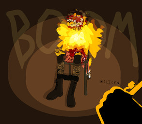 ambiguous_gender anthro bdsm blood bodily_fluids bondage bone boots bottomwear bottomwear_down bound burning camo chair clothed clothing death detonator explosion face_removal fire first_person_view flaming_tail footwear furniture gore killing knee_highs knee_pads knee_socks legwear on_chair pants pants_around_ankles pants_down partially_clothed pov_hands shoes simple_background skull snuff socks stockings tail tail_tied tape tape_bondage text torn_clothing torn_legwear torn_stockings torso_wound foxdance canid canine fox mammal english_text shaded simple_shading