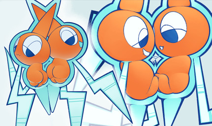 :3 after_kiss armless blue_eyes blue_vulva bodily_fluids closed_smile duo eye_contact featureless_chest female female/female genitals half-closed_eyes head_turned heart_symbol humanoid_genitalia humanoid_vulva legless looking_at_another looking_at_partner looking_at_viewer looking_back looking_back_at_viewer monotone_body mouth_closed narrowed_eyes no_pupils noseless not_furry open_mouth open_smile orange_body plump_labia saliva saliva_string sex smile teal_mouth tribadism vaginal vulva white_mouth white_sclera ediblecrustables nintendo pokemon generation_4_pokemon normal_rotom pokemon_(species) rotom 2025 absurd_res digital_media_(artwork) hi_res multiple_images shaded soft_shading