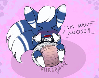 ambiguous_gender anthro black_nose blue_body blue_fur blue_tail blush blush_lines clothed clothing dialogue diaper dipstick_ears dipstick_tail ear_markings eyes_closed featureless_feet featureless_hands feces feet footwear fur gloves hair hand_on_face handwear heart_symbol maid_uniform markings multicolored_body multicolored_ears multicolored_fur open_mouth pink_background pooping simple_background sitting socks soiled_diaper soiling soiling_diaper solo sound_effects tail tail_markings teeth text two_tone_body two_tone_fur two_tone_tail unclean_diaper uniform used_diaper using_diaper vowelless vowelless_sound_effect wearing_diaper white_body white_clothing white_ear_tips white_footwear white_fur white_gloves white_hair white_handwear white_socks white_tail white_tail_tip ludis-luteo nintendo pokemon generation_6_pokemon meowstic pokemon_(species) 2016 english_text full-length_portrait portrait