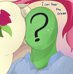 ?_face anus bodily_fluids butt cutie_mark duo female feral genital_fluids genitals text vaginal_fluids vulva dragonpone friendship_is_magic hasbro my_little_pony anon rose_(mlp) equid equine horse mammal 2018 english_text hi_res