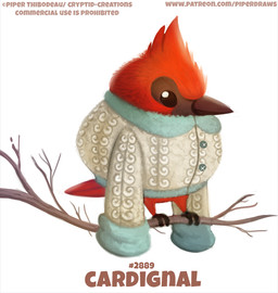 beady_eyes beak black_body black_eyes black_feathers branch cardigan copyright_symbol feathers feral humor male pun red_body red_feathers simple_background solo symbol text visual_pun white_background wood piper_thibodeau avian bird cardinal_(bird) northern_cardinal oscine passerine digital_media_(artwork) digital_painting_(artwork) english_text painting_(artwork) url
