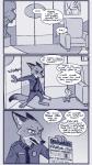 2016 angry anthro bottomwear canid canine clothed clothing comic dialogue disney duo english_text female fox fur hi_res male mammal mouse murid murine nick_wilde pillarbox police police_uniform red_fox rockbottomfeeder rodent skirt story story_in_description text true_fox uniform zootopia