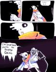 aftertale animated_skeleton blood bodily_fluids bone clothing coat comic dialogue english_text gaster geno_sans_(aftertale) humanoid loverofpiggies male not_furry sans_(undertale) scarf skeleton smile text topwear undead undertale undertale_(series) wounded