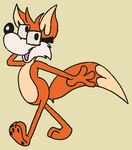 anthro eyewear glasses looking_away male nude smile solo strutting toony doodledoggy fivethirtyeight fivey_fox canid canine fox mammal toonkind clip_studio_paint_(artwork) digital_media_(artwork) low_res