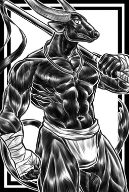 2_horns 5_fingers abs anthro asian_clothing beads biped bulge clothed clothed_anthro clothed_male clothing east_asian_clothing fingers fundoshi fundoshi_only geometric_background hand_wraps holding_object holding_staff horn humanoid_hands japanese_clothing jewelry looking_at_viewer magatama male male_anthro muscular muscular_anthro muscular_male navel necklace pecs simple_background solo staff standing tail tail_tuft topless topless_anthro topless_male tuft underwear underwear_only wraps orcein11 asian_mythology chinese_mythology east_asian_mythology mythology ox-head bovid bovine cattle mammal 2020 absurd_res digital_media_(artwork) hi_res monochrome
