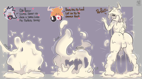 animal_genitalia animal_penis anthro antlers blep blush bodily_fluids bubble buckteeth cum cum_drip cum_on_body cum_on_ear cum_on_face cum_on_fur cum_on_ground cum_on_wall cum_pooling cum_transformation deer_antlers dialogue dripping ear_piercing equine_genitalia equine_penis excessive_cum excessive_genital_fluids eyes_closed fur genital_fluids genitals heart_symbol hooves horn implied_cock_vore leaning_on_wall male markings orange_body orange_fur penis piercing presenting rabbit_ears scut_tail short_tail simple_background solo sound_effects speech_bubble spots spotted_body spotted_fur spread_legs spreading tail teeth text thick_thighs tongue tongue_out transformation white_body white_fur baloodial harley_(nsfx) nova_(nsfx) cryptid cum_creature deer equid equine goo_creature hare hybrid jackalope lagomorph leporid mammal rabbit zebra english_text hi_res