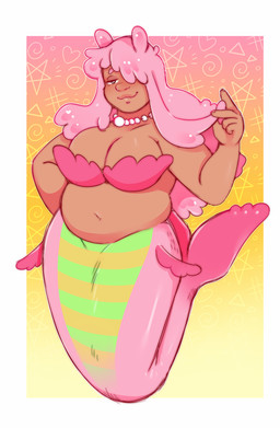 :3 alternate_species antennae_(anatomy) belly bra breast_squish breasts brown_eyes closed_smile clothed clothing female fin gem glistening glistening_goo glistening_hair goo_antennae goo_hair hair hair_over_eye half-closed_eyes hand_on_hip hip_fins jewelry long_hair love_handles mouth_closed multicolored_body multicolored_scales narrowed_eyes navel necklace overweight overweight_female overweight_humanoid pearl_(gem) pearl_necklace pink_antennae pink_body pink_bra pink_clothing pink_goo pink_hair pink_scales pink_tail pink_underwear playing_with_hair pseudo_hair scales seashell_bra seductive simple_background skimpy smile smirk smug solo split_form squish striped_body striped_scales stripes tail tail_fin tan_belly tan_breasts two_tone_body two_tone_scales underwear darkchibishadow gummyandthedoctor mermay mythology gummy_(gummyandthedoctor) aquatic humanoid merfolk 2026 hi_res genderfluid_(lore) nonbinary_(lore)