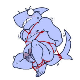 2_penises ankles_tied anthro balls bdsm belly biped blue_body blush bodily_fluids bondage bound clenched_teeth erection eyewear eyewear_only feet fin frown fully_bound genitals glasses glasses_only hands_tied head_fin humanoid_genitalia humanoid_penis lying male moobs multi_genitalia multi_penis nipples notched_tail nude on_side overweight overweight_anthro overweight_male pecs penis restraints rope rope_bondage rope_harness rope_marks round_glasses shark_tail sharp_teeth simple_background slightly_chubby slightly_chubby_anthro slightly_chubby_male solo struggling submissive submissive_anthro submissive_male sweat sweatdrop teeth wearing_glasses white_background suikersmut skullgirls stanley_whitefin aquatic dagonian fish shark 1:1 digital_media_(artwork)