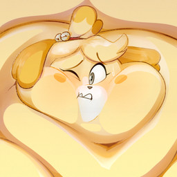 accessory anthro bell bell_accessory big_cheeks blobby blonde_hair bodily_fluids brown_eyebrows chubby_cheeks eyebrows eyelashes fat_rolls female grey_eyes grey_nose hair hair_accessory hairband huge_cheeks hyper_cheeks immobile morbidly_obese morbidly_obese_anthro morbidly_obese_female obese obese_anthro obese_female one_eye_closed overweight overweight_anthro overweight_female red_hairband solo sweat sweatdrop teeth three-quarter_view yellow_body yellow_ears ridiculouscake animal_crossing nintendo isabelle_(animal_crossing) canid canine canis domestic_dog mammal shih_tzu toy_dog 2019 colored digital_media_(artwork) headshot_portrait hi_res portrait shaded