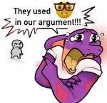 anthro bodily_fluids countershading crying dialogue female female_anthro humor purple_body purple_scales scales snake_hood tears text the_truth ncs nerd_emoji_(meme) keeshee cobra lamarian reptile scalie snake english_text hi_res meme reaction_image