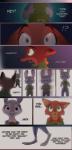 absurd_res anthro black_kitty canid canine clothed clothing comic disney english_text feels female fox fur green_eyes hi_res judy_hopps lagomorph leporid male mammal nick_wilde purple_eyes rabbit red_fox text true_fox young young_anthro zootopia