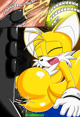 ! 2013 abs anal anal_penetration anthro anus balls blush canine comic cub cum cum_in_ass cum_inside dialog english_text erection eyes_closed fox fur gay internal male mammal miles_prower multiple_tails nobody147 nude open_mouth penetration penis sega sex sonic_(series) text tongue video_games young
Rating: Explicit
Score: 7
User: Nobody147
Date: November 04, 2013