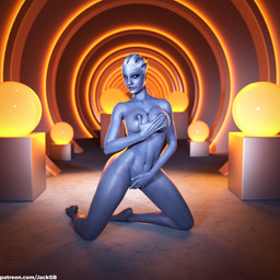 areola big_breasts blue_body blue_eyes blue_skin breasts collarbone covering covering_breasts covering_crotch covering_self eyelashes feet female freckled_face freckles glistening glistening_arms glistening_body glistening_breasts glistening_skin glistening_thighs kneeling navel not_furry nude solo jackgb bioware electronic_arts mass_effect liara_t'soni alien alien_humanoid asari humanoid 1:1 2025 3d_(artwork) absurd_res digital_media_(artwork) hi_res