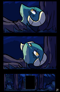 anthro clothed clothing female horn solo yellow_eyes brradett lernie_(brradett) scalie absurd_res colored comic digital_media_(artwork) hi_res