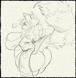 anthro belly big_breasts big_butt big_tail biped black_border border breasts butt cleavage cleavage_overflow closed_frown clothed clothed_anthro clothed_female clothing dress ear_piercing ear_ring ellipsis eyebrows eyes_mostly_closed facial_markings female fluffy fluffy_tail frown grumpy hair hand_on_hip hand_on_own_hip head_markings huge_breasts huge_butt huge_tail iris long_hair looking_at_viewer looking_back looking_back_at_viewer markings messy_hair mouth_closed narrowed_eyes no_underwear overweight overweight_anthro overweight_female piercing pointy_ears prick_ears ring_piercing simple_background snout solo speech_bubble standing tail textured_background thick_thighs three-quarter_view upskirt white_background nondelismell canid canine canis mammal wolf 2026 digital_drawing_(artwork) digital_media_(artwork) greyscale hi_res monochrome