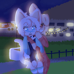 anthro big_penis blue_blush blue_penis blush building duo femboy frottage genitals lights liquid_body male male/male night outside penile penis penis_size_difference penises_touching sackless sex tapering_penis tentacles thick_penis truck vehicle bunnywaffle canid canine canis domestic_cat domestic_dog felid feline felis mammal 1:1 digital_media_(artwork) digital_painting_(artwork) painting_(artwork) shaded simple_shading female_(lore)