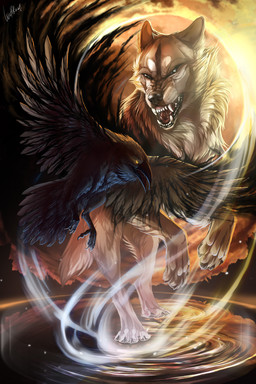 4_toes ambiguous_gender beak black_beak detailed_background duo feet feral open_mouth teeth toes tongue wolfroad canid canine canis mammal wolf 2015 2:3 absurd_res digital_media_(artwork) hi_res