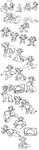 ambiguous_gender anthro baby biped black_nose bottomless bra breast_growth breastfeeding breasts cloak clothed clothing digitigrade featureless_crotch female feral first_person_view front_view gender_transformation group growth kneeling leaning_on_table lying male motion_lines mtf_transformation multi_tail navel on_back open_mouth paper pregnant pregnant_anthro pregnant_female rapid_pregnancy side_view sitting sitting_on_ground solo_focus spread_legs spreading squiggle_mouth standing tail text thought_bubble tongue tongue_out transformation transformation_sequence underwear young young_ambiguous young_feral virmir virmir_(character) ghost spirit 2017 absurd_res english_text hi_res monochrome pictographics sketch