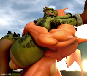 3_horns 5_fingers abs anthro anthro_on_anthro anthro_penetrated anthro_penetrating anthro_penetrating_anthro balls belly big_balls big_penis big_tail big_wings blue_eyes bouncing_balls bouncing_butt butt butt_jiggle clothing cloud curvy_figure duo erection female female_penetrated fingers footwear footwear_only frown genitals glistening glistening_balls glistening_butt glistening_genitalia glistening_legs glistening_thighs green_body green_scales green_skin green_tail half-closed_eyes holding_another horn humanoid_genitalia humanoid_penis jiggling light male male/female male_penetrating male_penetrating_female membrane_(anatomy) membranous_wings mostly_nude multi_horn multicolored_body multicolored_skin multicolored_tail muscular muscular_anthro muscular_arms muscular_male narrowed_eyes nude obscured_penetration orange_body orange_skin penetration penile penile_penetration penis penis_in_vagina red_eyes scales sex shoes shoes_only simple_background sky stand_and_carry_position standing standing_sex tail tan_balls tan_body tan_skin tan_tail teeth thick_penis thick_thighs two_tone_body two_tone_skin vaginal vaginal_penetration voluptuous voluptuous_anthro voluptuous_female white_sclera wings yellow_sclera kasdaq da.nilkaz_(modeler) reptilligator_(modeler) bethesda_game_studios microsoft mythology nintendo pokemon skyrim the_elder_scrolls daddyzard_(reptilligator) deeja argonian charizard dragon generation_1_pokemon lizard mammal mythological_creature mythological_scalie pokemon_(species) reptile scalie 2026 3d_(artwork) 3d_animation animated colored digital_media_(artwork) hi_res high_framerate lighting no_sound shaded short_playtime video