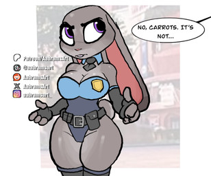 4_fingers abstract_background accessory anthro armwear belt big_breasts big_ears biped black_clothing black_gloves black_handwear blue_clothing blue_leotard breasts buckteeth clothed clothing curvy_figure dialogue elbow_gloves eyebrows female fingerless_gloves fingers floppy_ears fur glistening glistening_body glistening_breasts glistening_fur glistening_legs glistening_thighs gloves grey_body grey_fur handwear instagram_logo leotard long_ears multicolored_body multicolored_fur necktie offscreen_character patreon_logo police police_officer police_uniform purple_eyes reddit_logo scut_tail short_tail solo standing strapless_clothing strapless_leotard tail teeth text thick_thighs three-quarter_view tiktok_logo two_tone_body two_tone_fur uniform voluptuous voluptuous_anthro voluptuous_female wide_hipped_anthro wide_hipped_female wide_hips x_logo aabramsart disney instagram patreon reddit tiktok x_(social_media) zootopia judy_hopps european_rabbit lagomorph leporid mammal oryctolagus rabbit 2026 artist_name digital_drawing_(artwork) digital_media_(artwork) english_text hi_res portrait three-quarter_portrait url watermark