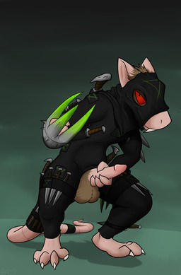 anthro balls barefoot biped buckteeth clan_eshin claws dagger feet genitals humanoid_genitalia humanoid_penis knife male mask masturbation melee_weapon ninja paws penis red_eyes red_sclera skrit-skrit solo teeth warrior weapon pankallisti warhammer_(franchise) warhammer_fantasy mammal murid murine rat rodent skaven 2019