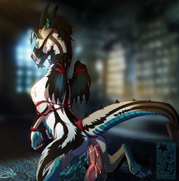 anal anal_fluids anal_juice_on_dildo anal_juice_on_sex_toy anthro anthro_penetrated anus bdsm blue_anus blue_penis bodily_fluids bondage bound collar cum dildo dildo_sitting erection feral feral_penetrated fur genital_fluids genitals green_anus green_penis male male_penetrated muzzle_(object) muzzled nude paws penetration penis rope semi-anthro sex_toy solo submissive submissive_male tail wings smooshkin asian_mythology east_asian_mythology mythology dragon eastern_dragon furred_dragon furred_scalie mythological_creature mythological_scalie scalie 2016