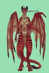2022 anthro blizzard_entertainment breasts butt claws dracthyr dragon european_mythology featureless_breasts featureless_crotch female front_view green_background hi_res horn mythological_creature mythological_scalie mythology nihilishn nude purple_sclera red_body red_scales scales scalie simple_background solo standing tail warcraft western_dragon wings