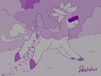 anus barely_visible_genitalia barely_visible_vulva censor_bar fart fart_cloud feces feces_on_ground female female_farting female_feral female_pooping feral fur genitals grass hooves open_mouth open_smile plant pooping pooping_on_floor running scatplay shrub smile solo tail text vulva dendollae nintendo pokemon deerling generation_5_pokemon pokemon_(species) spring_deerling 4:3 artist_name restricted_palette