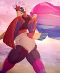 5_fingers abdl adult_baby afternoon ageplay anthro back_wings beach beach_background beak billowing_flag bisexual_pride_colors bisexual_pride_socks bisexual_pride_thigh_highs bisexual_pride_thigh_socks black_claws black_clothing black_crop_top black_finger_claws black_shirt black_topwear blue_cere blue_diaper_fastener blue_fastener blue_tail blue_tail_feathers blue_tail_tip butt cere_(anatomy) claws clean_diaper cloth_diaper clothed clothing crop_top detailed_background diaper diaper_fastener diaper_fetish dipstick_tail eyelashes eyeliner fastener feather_hair feathered_crest feathers femboy finger_claws fingers flag flag_(object) footwear furgonomic_crop_top furgonomic_diaper furgonomics glistening glistening_body glistening_eyes grey_body grey_face grey_feathers grey_legs grey_wings head_crest holding_flag holding_object holding_pride_flag humanoid_hands infantilism legwear lgbt_pride looking_at_viewer looking_back makeup male markings multicolored_body multicolored_tail multicolored_tail_feathers pantsless pantsless_anthro pantsless_male pokemorph pride_color_accessory pride_color_clothing pride_color_flag pride_color_footwear pride_color_legwear pride_color_socks pride_color_stockings pride_color_thigh_highs pride_color_thigh_socks pride_colors pseudo_hair red_back red_body red_feathered_crest red_feathers red_tail red_tail_feathers red_wings roleplay sand scuted_arms scuted_hands scutes sea shirt socks solo stockings strolling sunset sunset_background tail tail_feathers tail_markings tan_cloth_diaper tan_feather_hair thigh_highs thigh_socks topwear walking water wearing_diaper white_diaper white_feathered_crest wings yellow_arms yellow_beak yellow_hands yellow_tail yellow_tail_feathers cozygrey lgbt_pride_month nintendo pokemon fan_character nado_soarian avian braviary generation_5_pokemon pokemon_(species) absurd_res colored digital_drawing_(artwork) digital_media_(artwork) hi_res