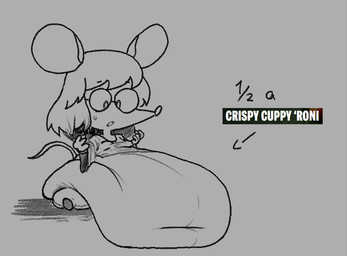 anthro belly big_belly eyewear female glasses grey_background huge_belly hyper hyper_belly overweight simple_background sitting solo captainfuckbus mammal mouse murid murine rodent 2024