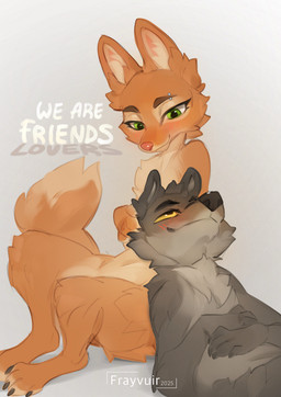 4_toes 5_fingers anthro biped blush brown_body brown_fur brown_tail canon_couple claws duo feet female finger_claws fingers fur green_eyes grey_body grey_fur male nude nude_anthro nude_female nude_male sitting smile tail toe_claws toes reysi dreamworks the_bad_guys diane_foxington mr._wolf_(the_bad_guys) canid canine canis fox mammal wolf 2025 digital_drawing_(artwork) digital_media_(artwork)