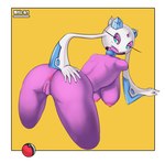 5_fingers anus areola bent_over big_butt blue_eyes bodily_fluids breasts butt eyelashes female fingers genitals hand_on_butt hanging_breasts humanoid_hands long_eyelashes looking_back nipples nude pink_areola pink_nipples pink_pussy pokeball purple_body pussy rear_view simple_background solo sweat thick_thighs white_background white_body wide_hips y_anus yellow_background yellow_sclera mitiz-art nintendo pokemon froslass generation_4_pokemon humanoid pokemon_(species) 2022 artist_name digital_media_(artwork) hi_res