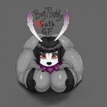 alternative_fashion antennae_(anatomy) anthro bangs bent_over big_breasts big_butt biped blunt_bangs breasts butt clothed clothing curvy_figure eyelashes female fur goth hair huge_breasts lipstick makeup mascara non-mammal_breasts red_eyes simple_background solo thick_thighs trad_goth voluptuous wide_hips blackbetty big_tiddy_moth_gf arthropod insect lepidopteran moth 1:1 digital_media_(artwork)