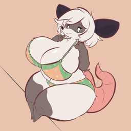 anthro big_breasts big_tail bra breasts cleavage clothed clothing female fur hair huge_breasts panties pose simple_background smile smiling_at_viewer snaggle_tooth solo tail underwear underwear_only voluptuous_anthro voluptuous_female white_body white_fur white_hair maryisabel atlyss sally_(atlyss) american_opossum chang_(atlyss) mammal marsupial 1:1 2026 digital_drawing_(artwork) digital_media_(artwork) hi_res pinup