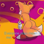 2_tails anthro broken_heart clothing detailed_background footwear fur gloves gold_ring handwear humor male multi_tail orange_body orange_fur shitpost shoes solo standing tail text figsnapricots everyone_is_so_mean_to_me sega sonic_the_hedgehog_(series) sonic_the_hedgehog_2_(film) miles_prower canid canine fox mammal 2022 english_text meme