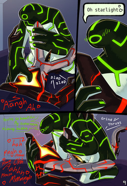 1_eye 4_fingers ambiguous_penetration black_body blue_background blush blush_lines circuit_markings countershading detailed_background dialogue duo fingers genitals glistening glistening_body gradient_penis green_markings heart_symbol holding_chest holding_leg leg_glider_position light lying male male/male markings metallic_body moan not_furry on_back overweight penetration penis pet_name raised_leg red_markings sex silver_countershading simple_background size_difference sound_effects speech_bubble star_(marking) tail text white_body white_countershading lumen_fox ben_10 cartoon_network aether_(strawberryoverlord) fan_character malware_(ben_10) alien galvanic_mechamorph goo_creature comic english_text hi_res lighting shaded